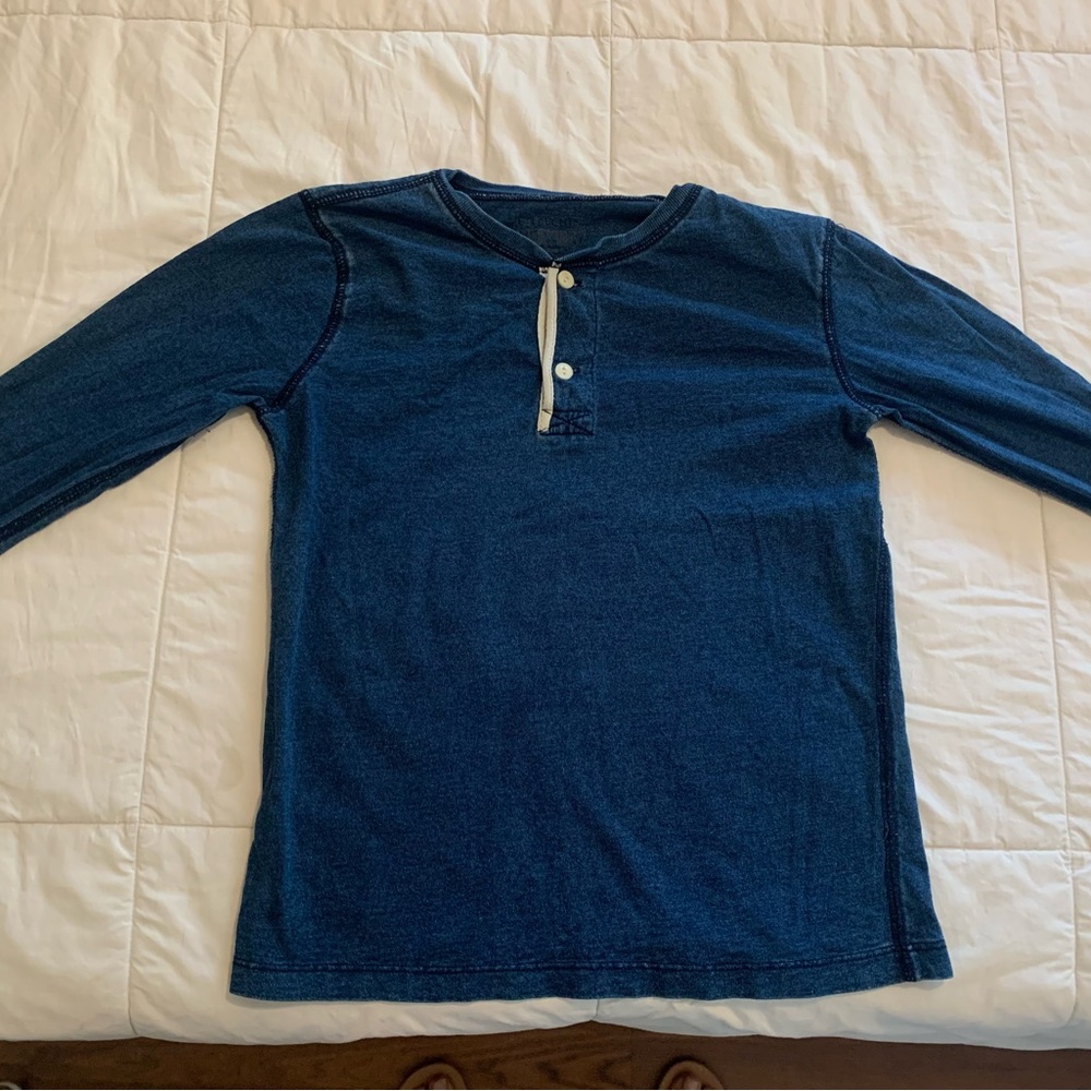 Crewcuts Navy Long-Sleeve Henley with Cream Placket